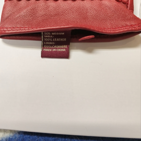 Etienne Red Professional Leather Shell Cashmere Lining Medium Size Vintage - Picture 9 of 10